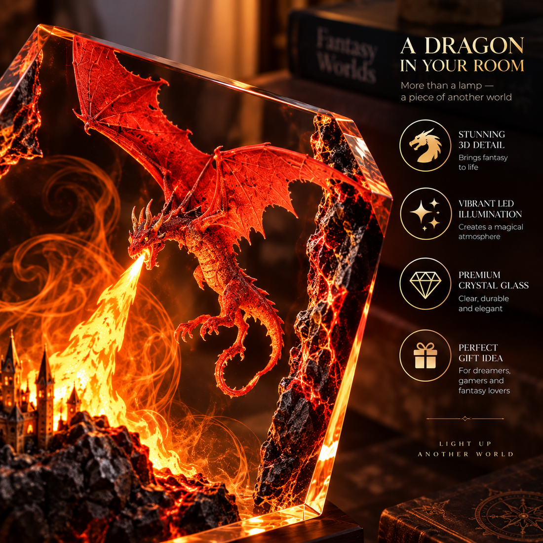 Fire Dragon Halloween Lamp By Lovety
